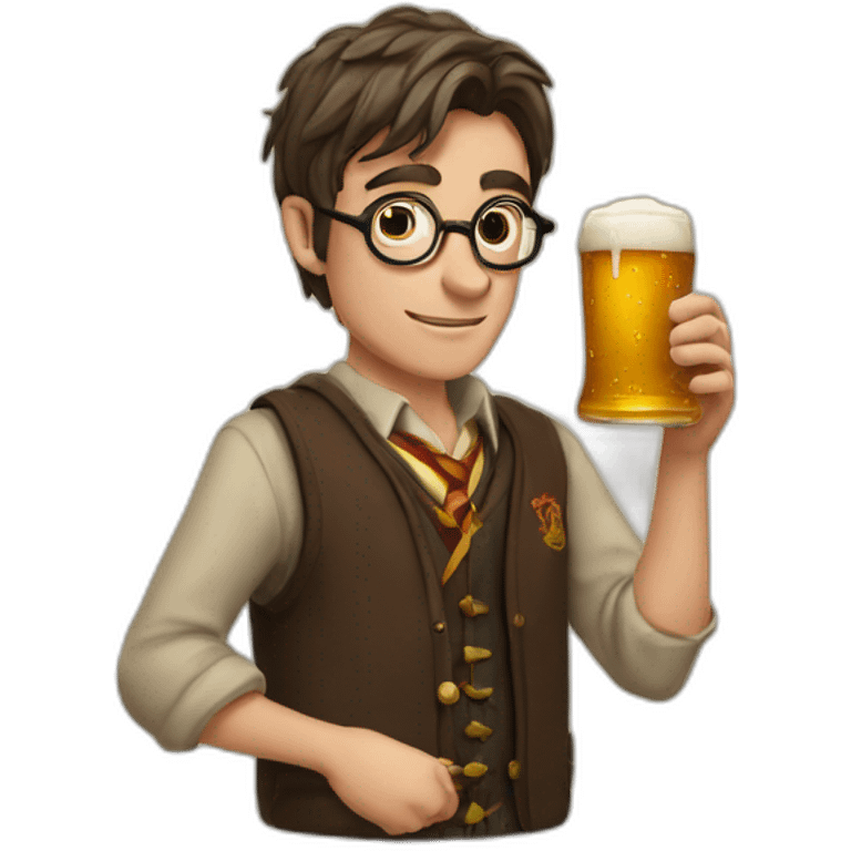 Harty Potter with beer emoji