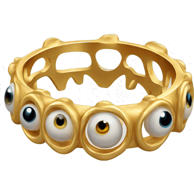 very thin gold ring studded with eyeballs emoji