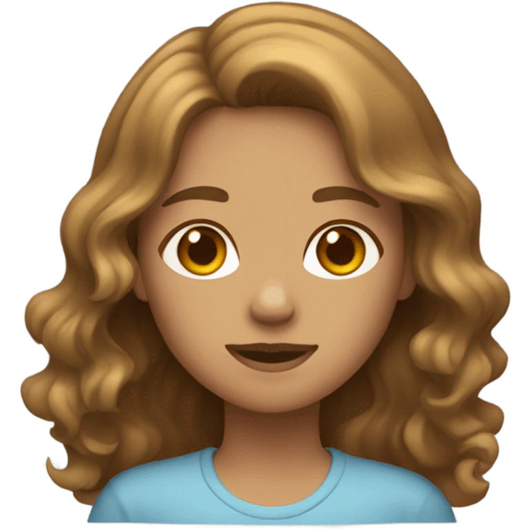 wavy light brown hair girl emoji