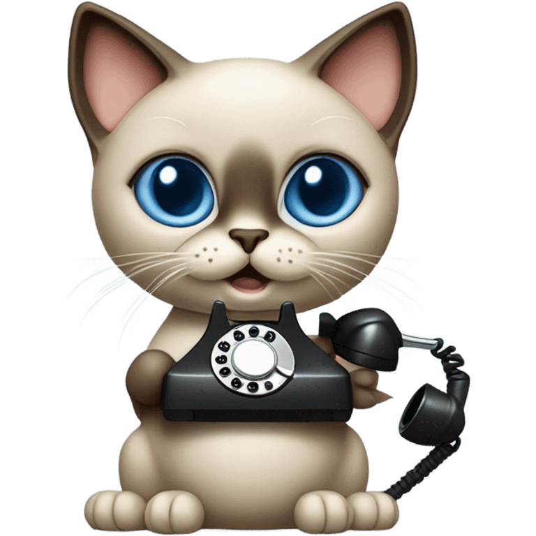 siamese cat holding a telephone to its ear emoji