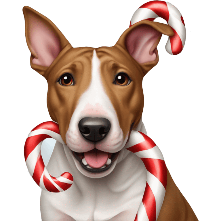 bull terrier and candy cane emoji