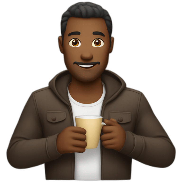 man drinking coffee emoji