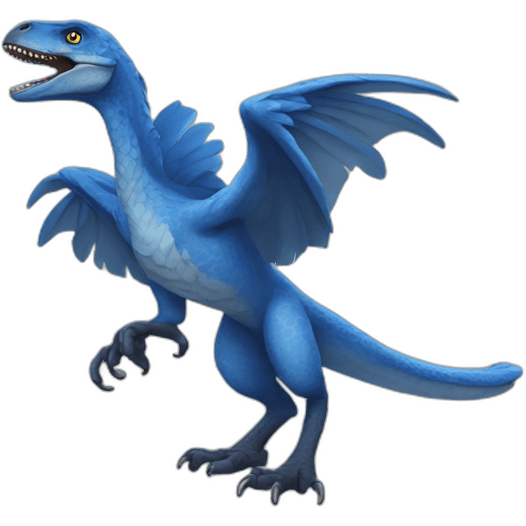 Blue raptor emoji