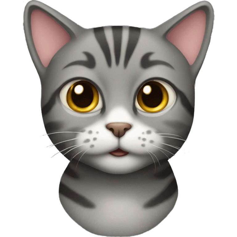 Dark grey tabby cat emoji