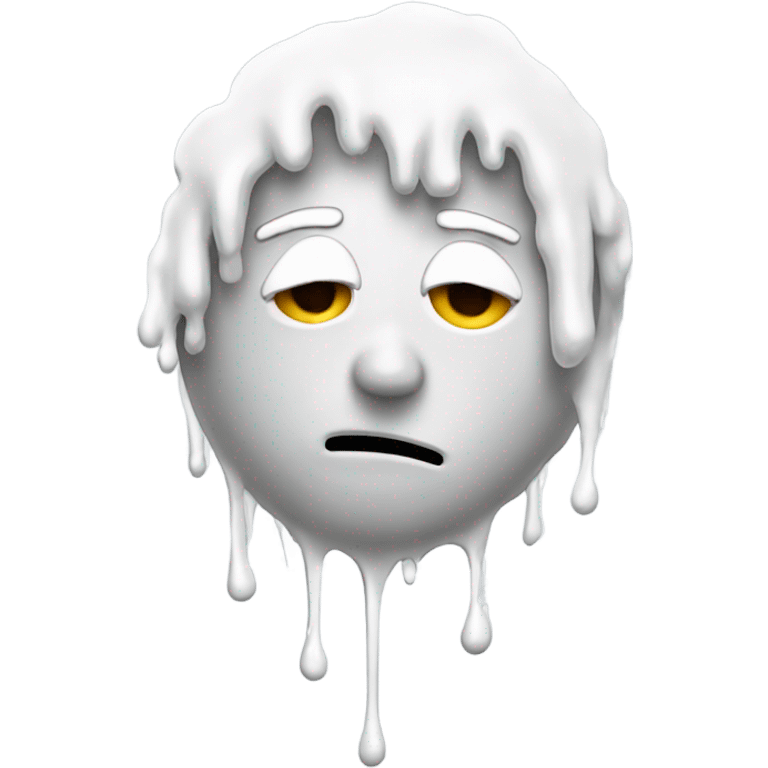 White paint dripping on head  emoji