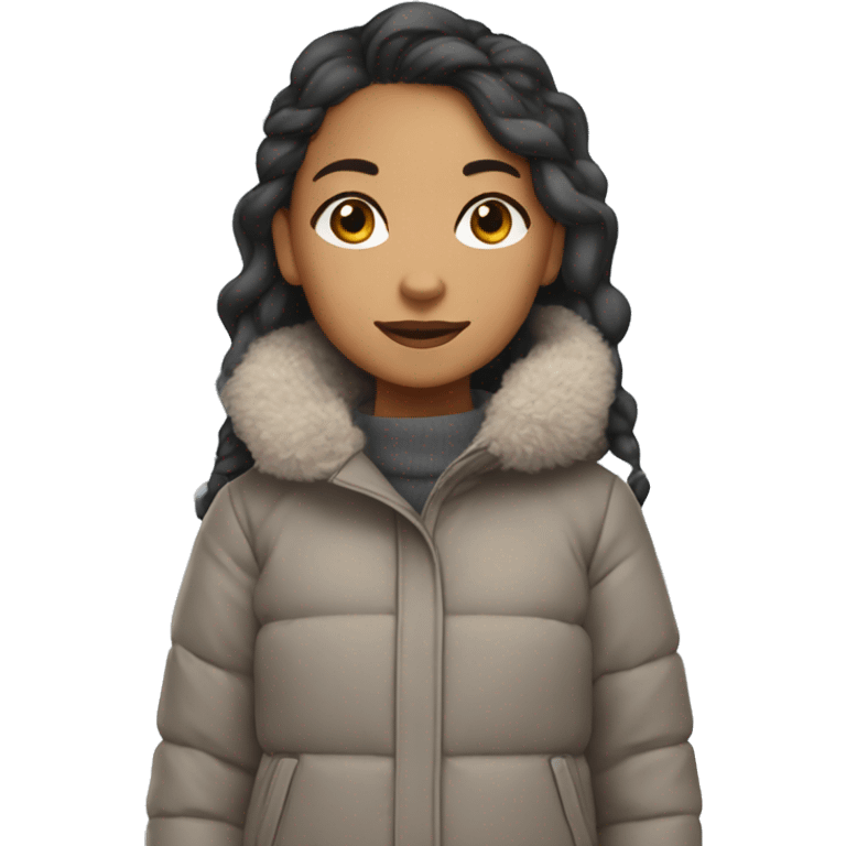 Lightskin girl by a tree in winter  emoji