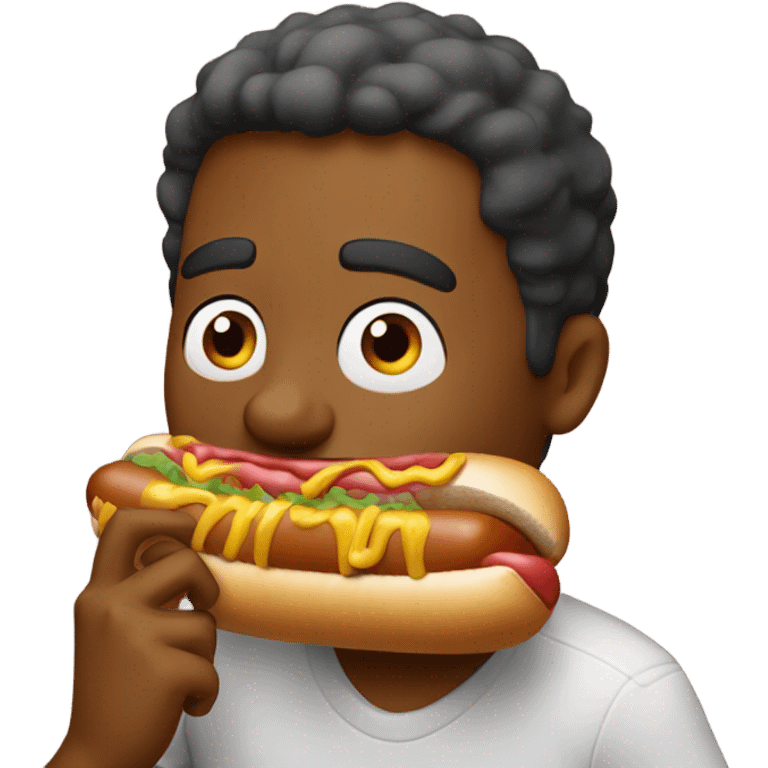 guy eating hot dog emoji