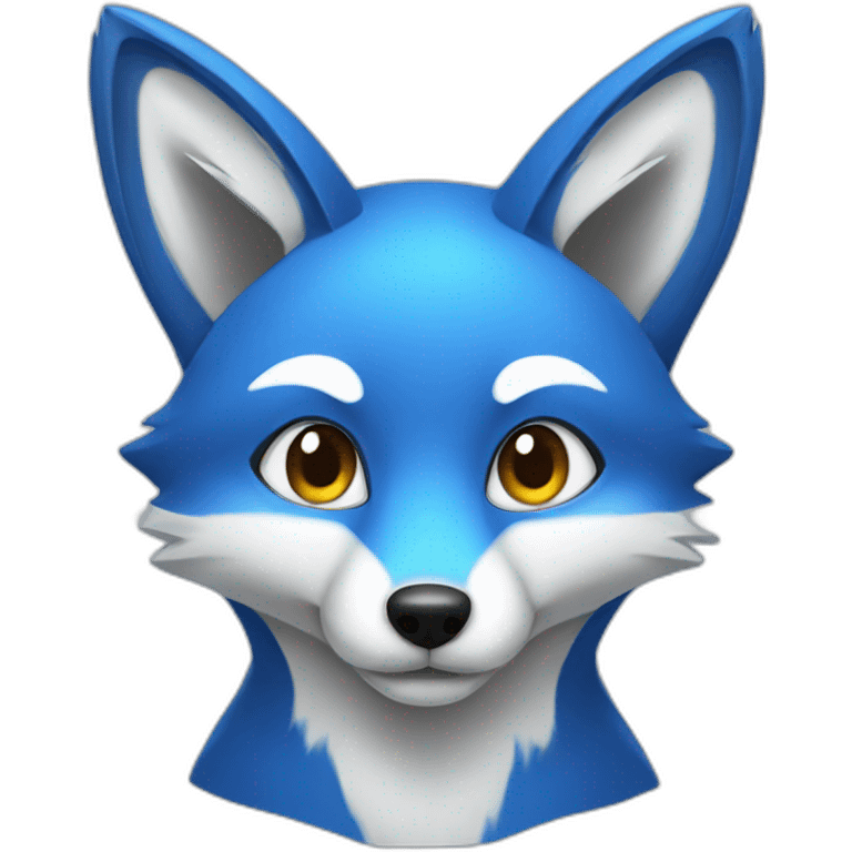 blue colored fox emoji