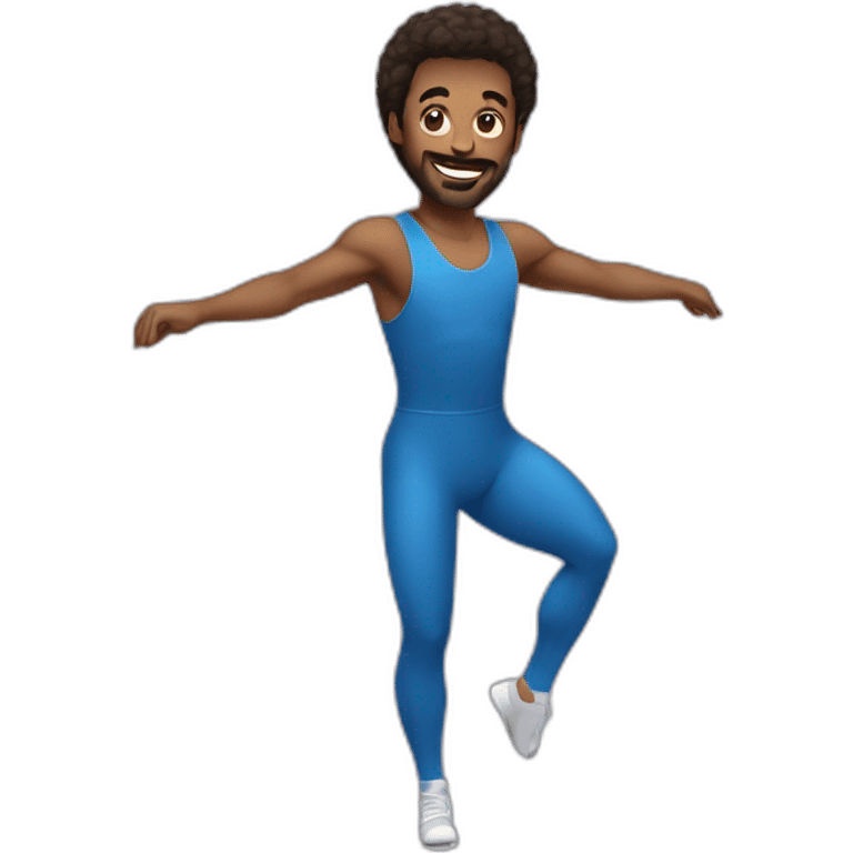 A man wearing a unitard doing aerobics  emoji