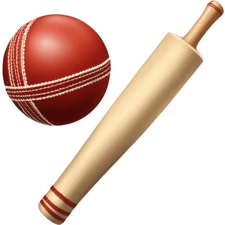 cricket ball and cricket bat emoji