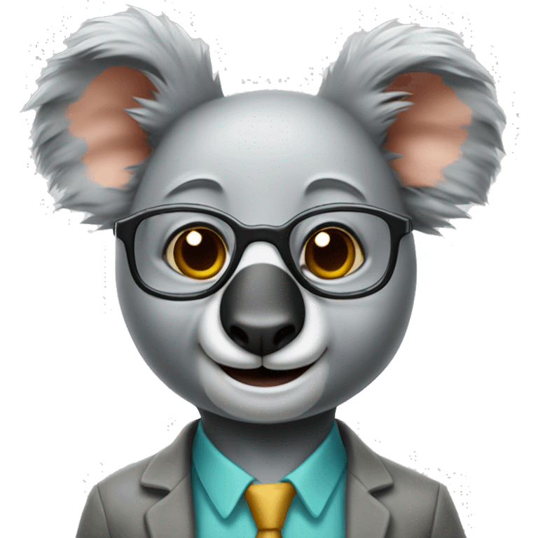 smart thin math koala man emoji