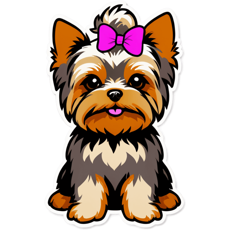 Yorkie with a pink T-shirt  emoji