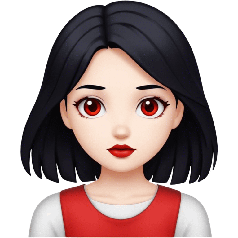 Girl white red and black hair emoji