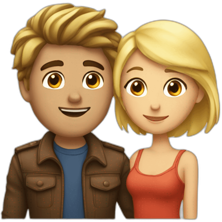 Amoureux homme brun femme blonde emoji