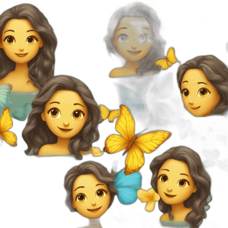 Sirena con mariposas emoji