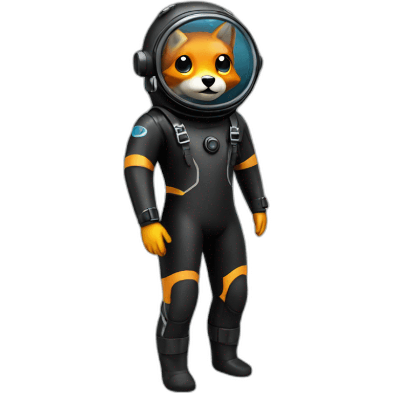 foxin black rubber shiny diving suit emoji