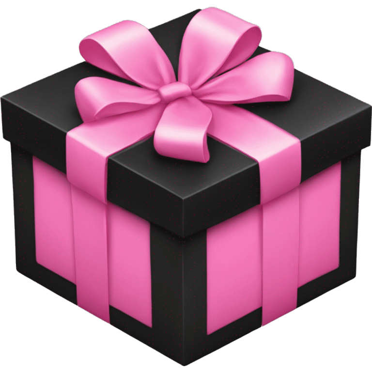 Black gift box with pink lid emoji