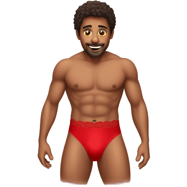 Red lingerie on man emoji