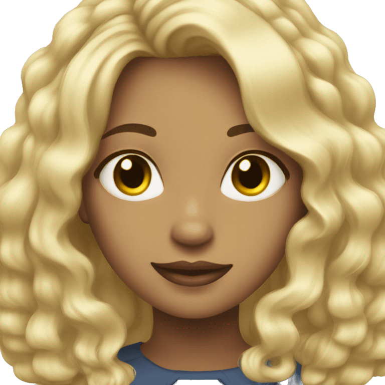 girl blonde medium length hair emoji