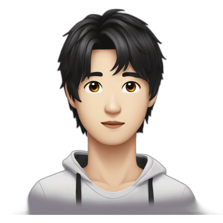 kpop-guy-black-hair emoji