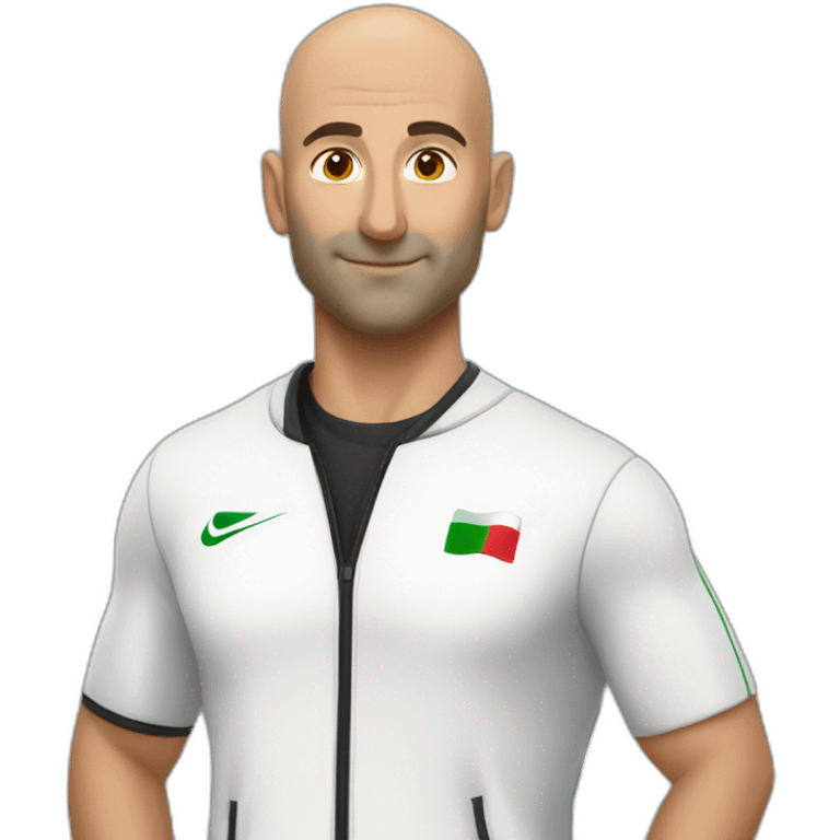 Bald Lebanese agile coach in kata suit emoji