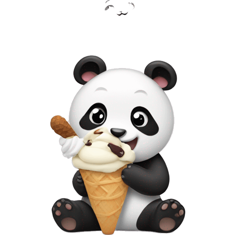 Panda eating ice cream emoji