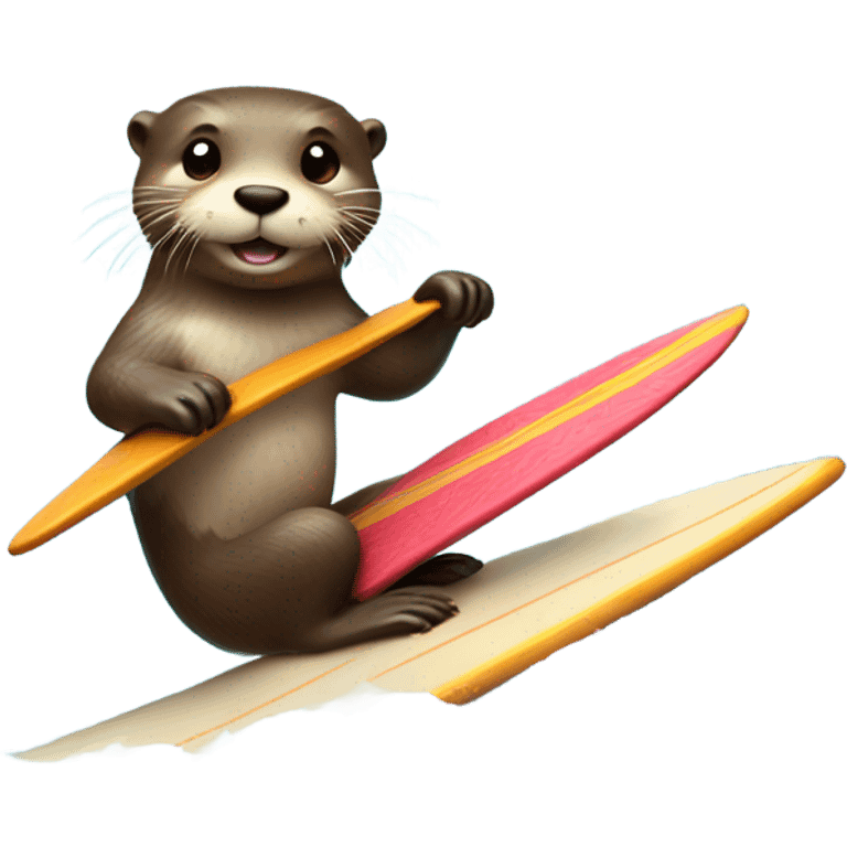 Otter surfing emoji