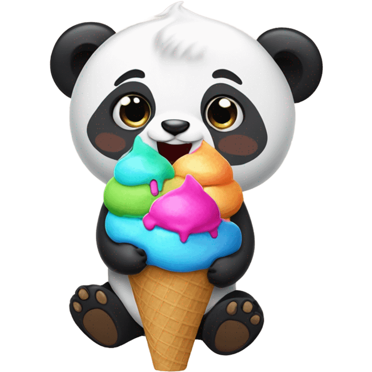 Panda eating ice cream emoji