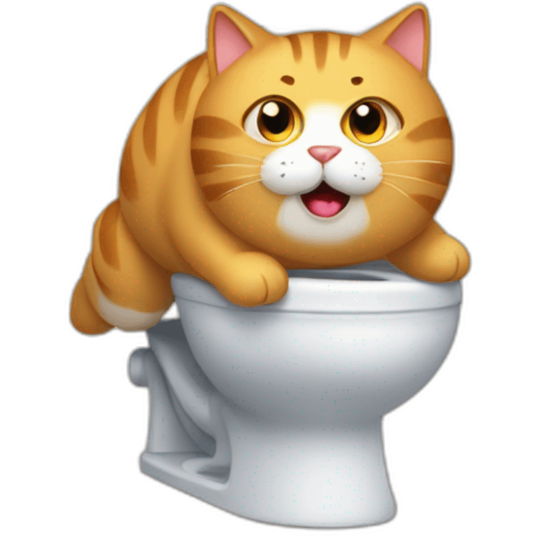 Fat cat run to toilet emoji