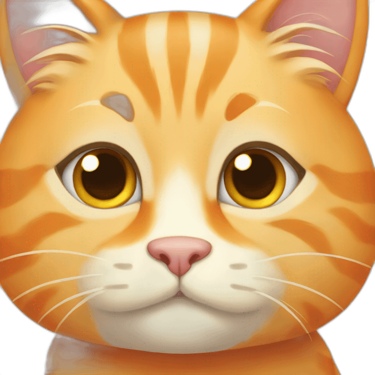 Completely orange cream cat emoji