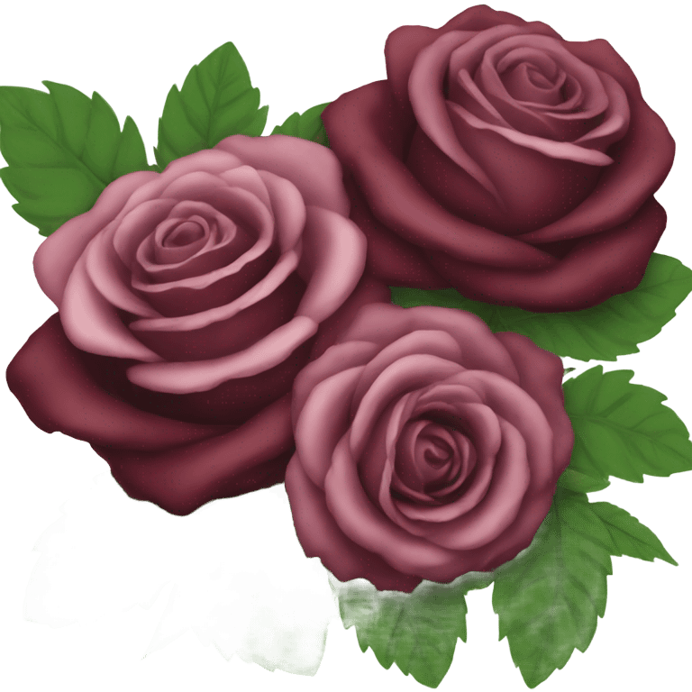 bouquet of burgundy roses  emoji