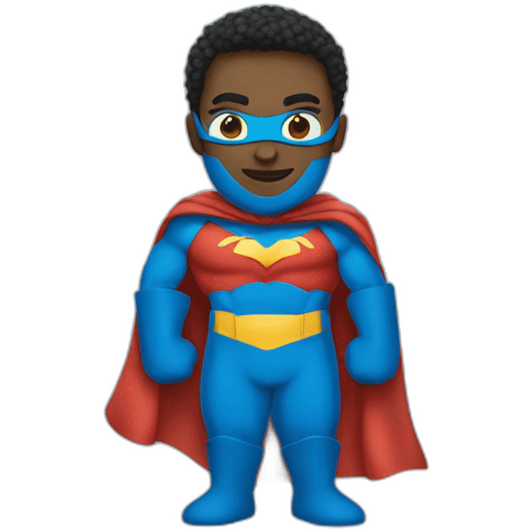 Super hero with blue cloths emoji