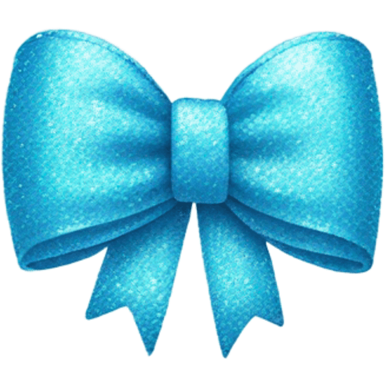 A glitter light blue bow emoji