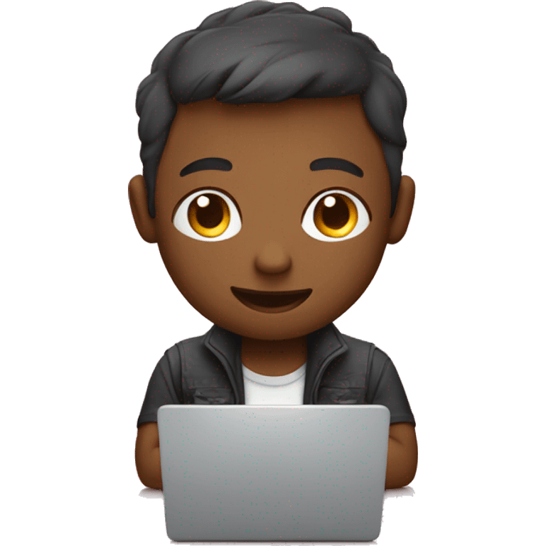 Cute programmer on his laptop emoji