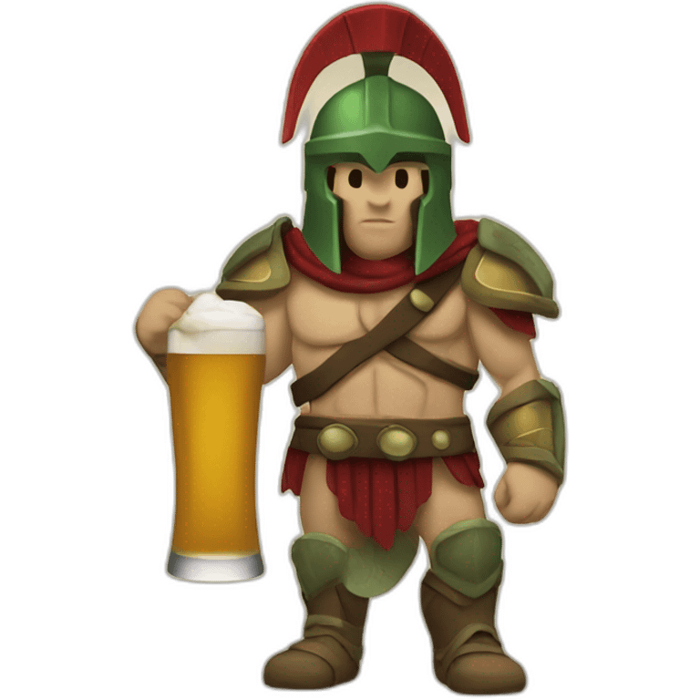 spartan with a beer emoji