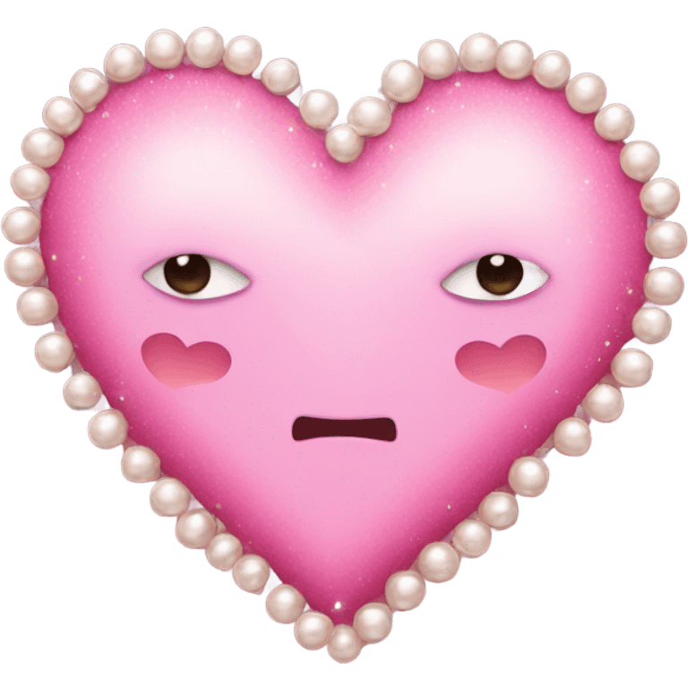 pink heart with sparkles and pearls emoji