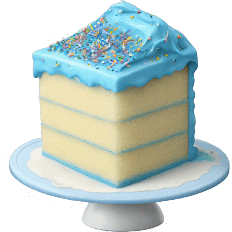 Realistic Blue icing vanilla cake with sprinkles  emoji