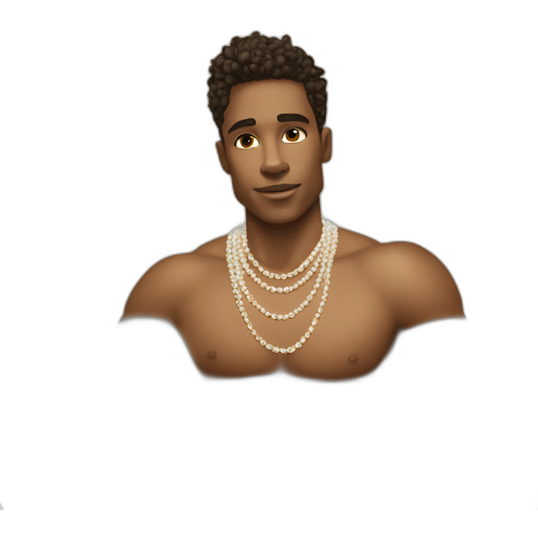 Posh-muscle-boy-pearl-necklace-in-golden-bathtub emoji