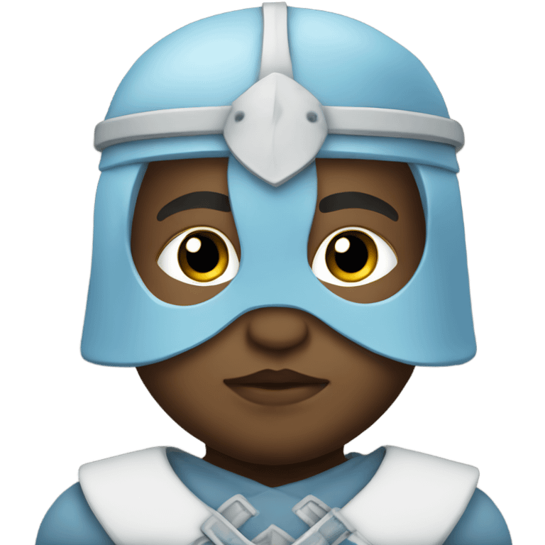 Baby blue and white colored Viking  emoji