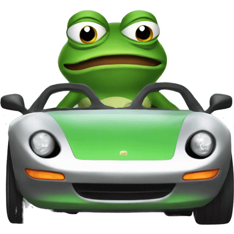 pepe the frog in a sports car emoji