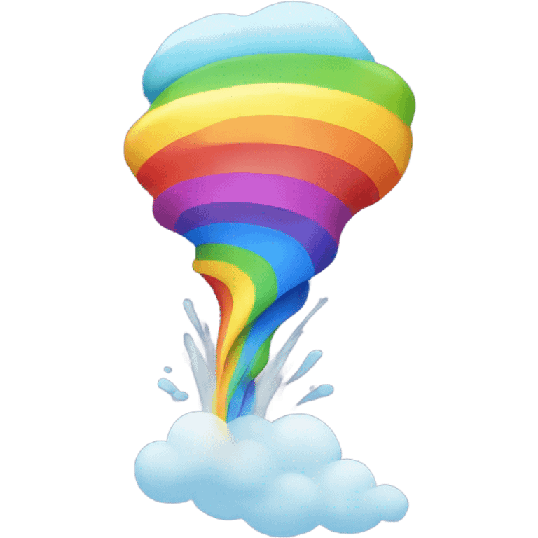 Tornado with little colorful rainbow inside emoji