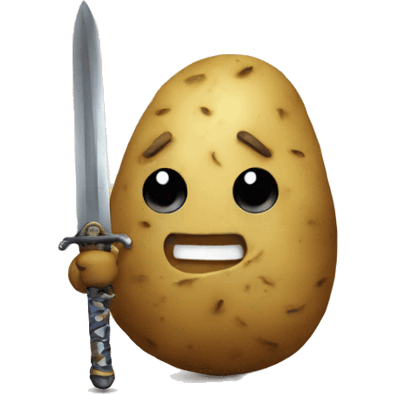 Potato holding sword  emoji