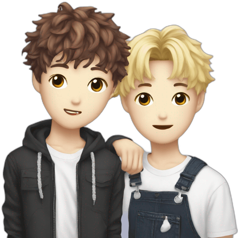 Bang Chan and Berry emoji