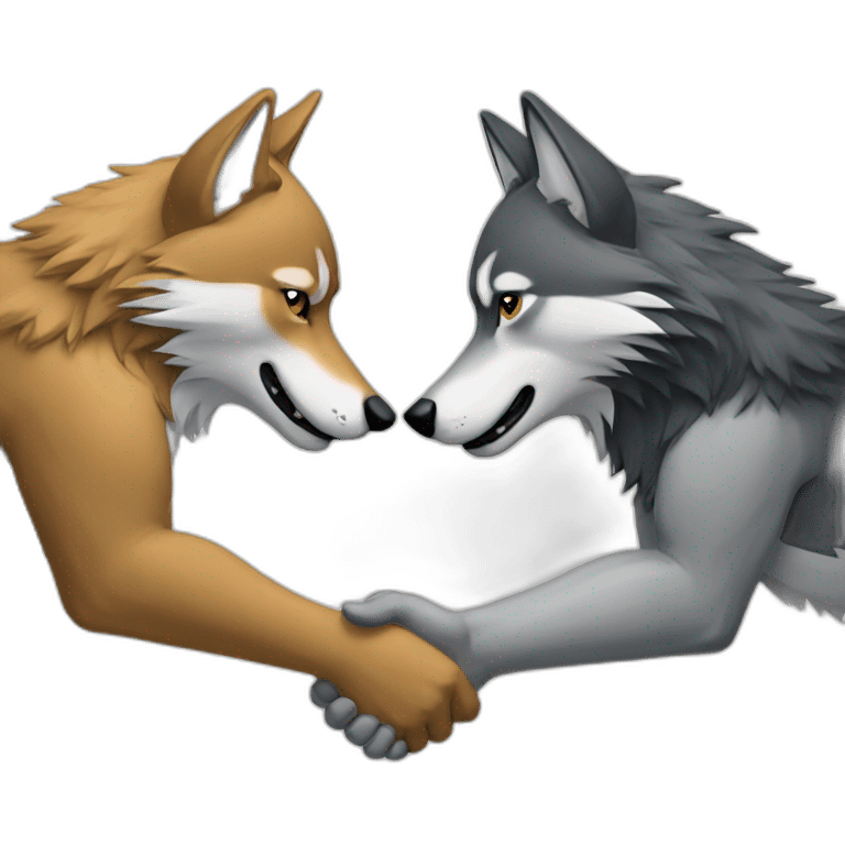 two-wolves-hand-shaking emoji