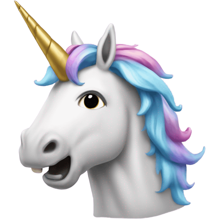 Unicorn throwing up emoji