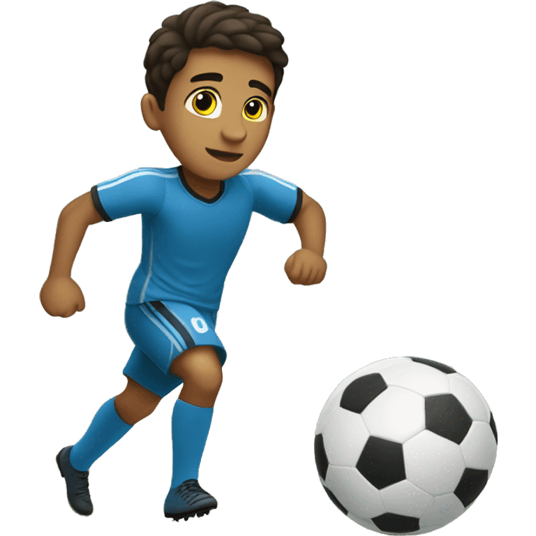 a hispanic boy named giovanni playing soccer emoji