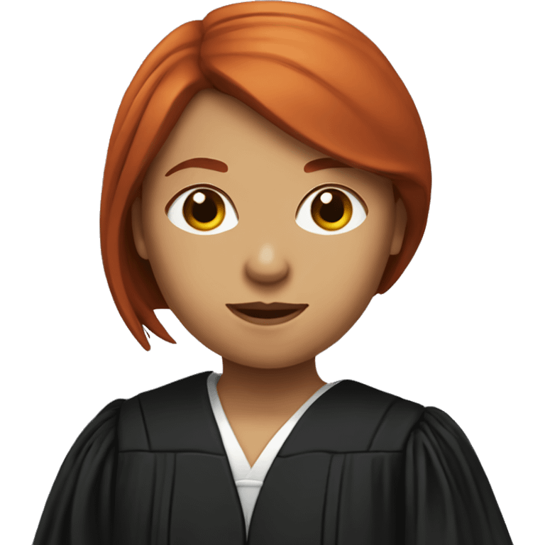 Medium lenght straight red-head girl judge  emoji