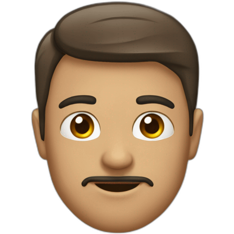 Homme confus avec les sourcils plissé et les yeux presque fermés emoji