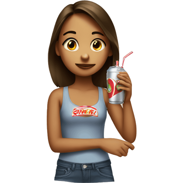 a girl sipping on soda emoji