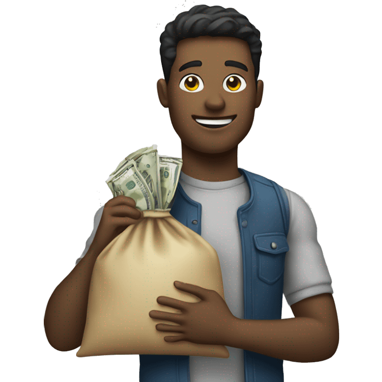 A person holding a bag of money  emoji